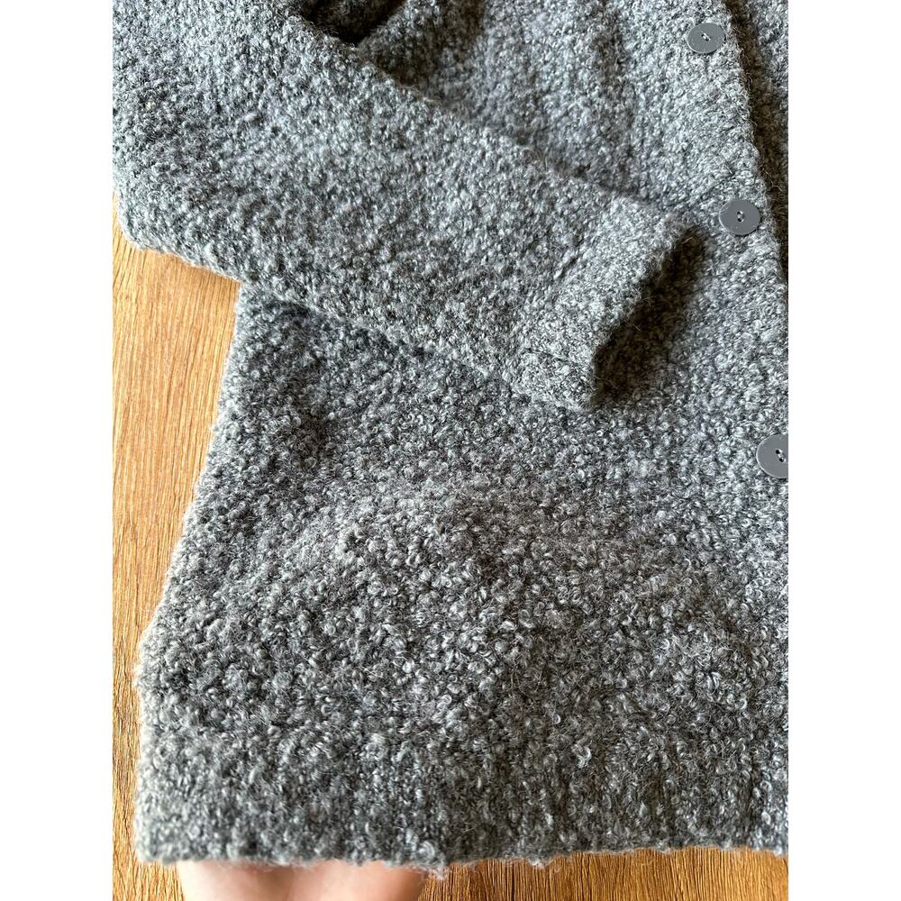 Rosanna Vtg Grey Sherpa Cardigan Wool Blend Sweater Size Medium - Picture 2 of 6